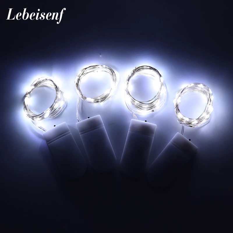 Mini LED String Light 2M Silver Wire Fairy Lights for Garland Home Christmas Wedding Party Decoration Powered by CR2032 Battery W250701
