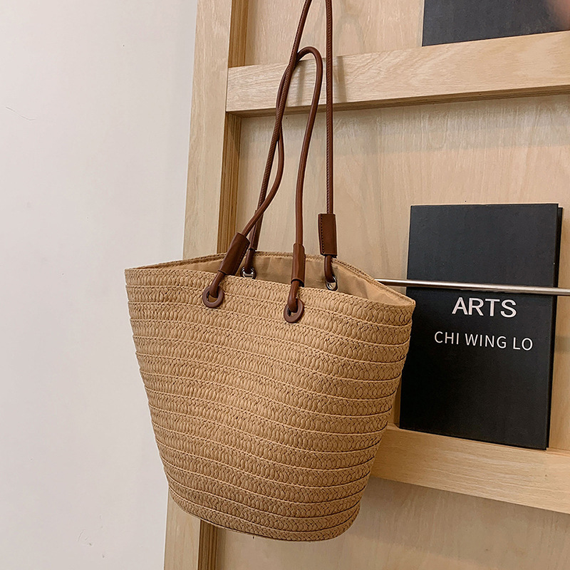 Free shipping designer French Style Straw Bag for Women Summer New Beach Vacation Bag Versatile Large Capacity Shoulder Bag Tote Bag