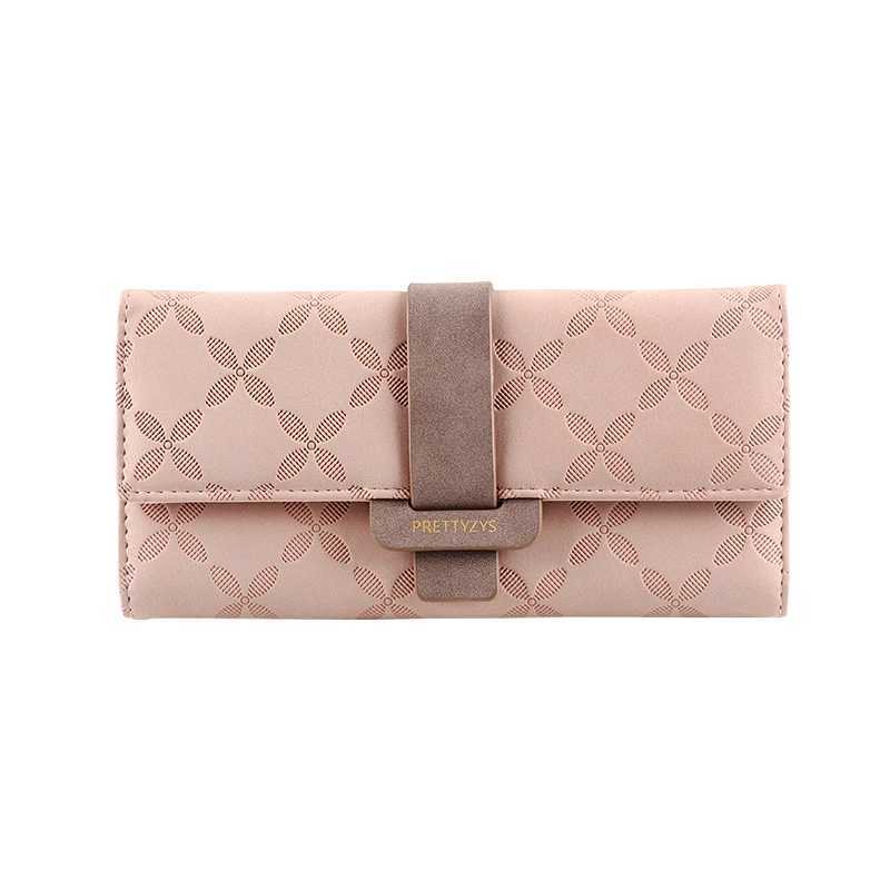 Fem Fi Lg Wallet Quality Embossed Leather Wen Folded Design Womens Bag Lady Coin Purse Holders For Girls Y250707