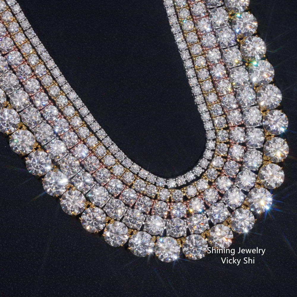 Fine Jewelry Moissanite Tennis Bracelet Hip Hop Diamond 925 Silver Moissanite Tennis Chain GRA Certified