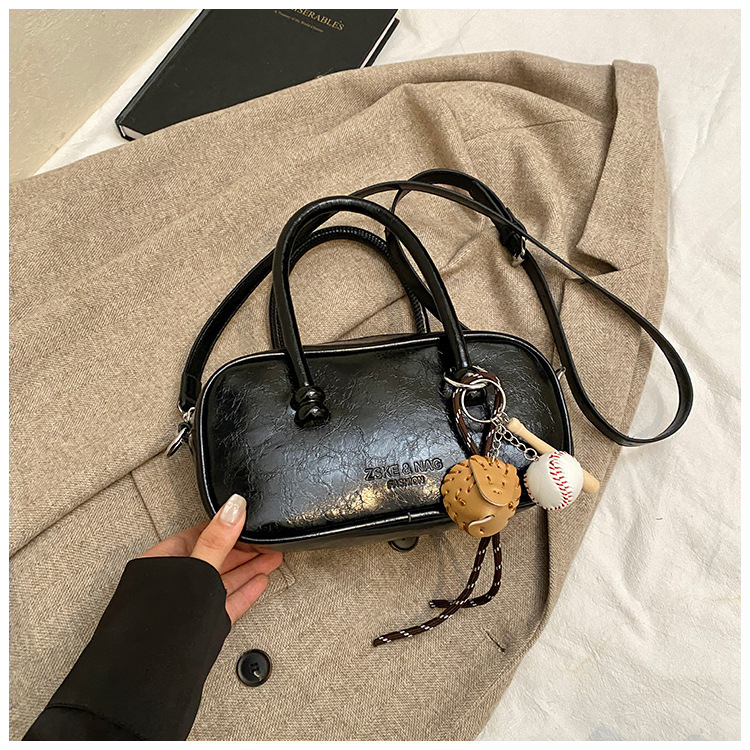 Free shipping designer High-end Handbag Boston Bag for Women New Commuter Shoulder Bag Crossbody Bag Vintage Oil Wax Leather Bowling Bag