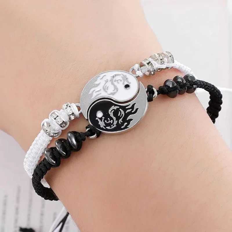 2025 Fashion Dragon Figure Yin Yang Bracelet Couple Adjustable Bracelets Boyfriend Girlfriend Valentines Day Friendship Jewelry XJ250707