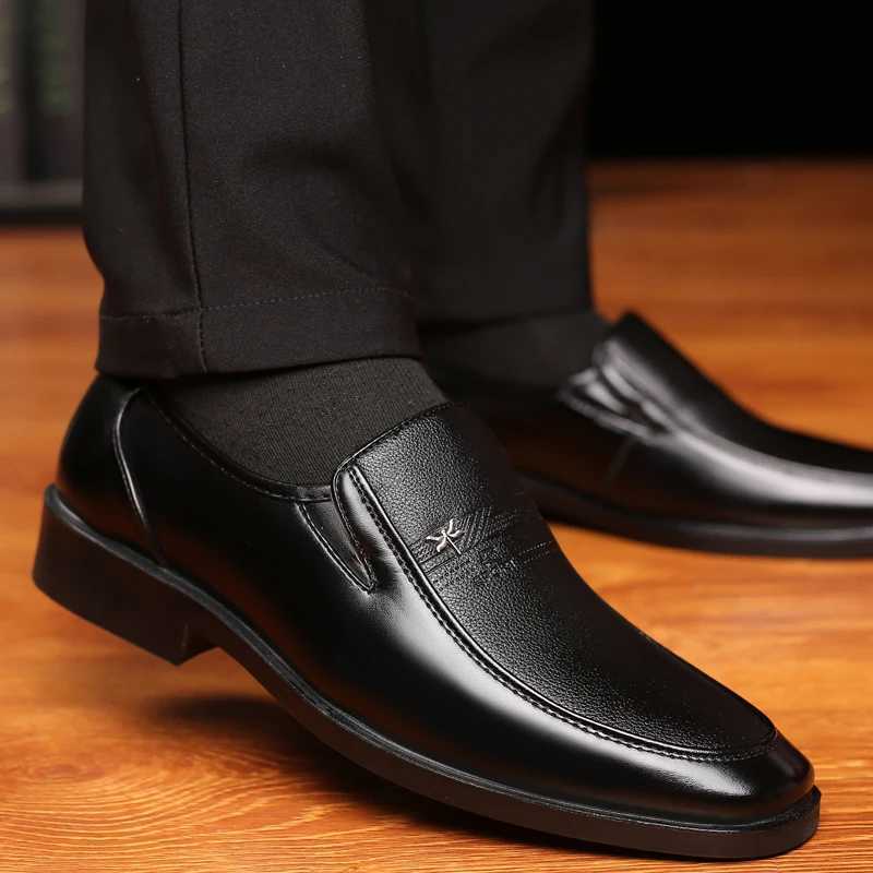 Leather Mens Business Brand Loafers Dress Breathable Slip on Black Driving M Formal Shoes Y250707