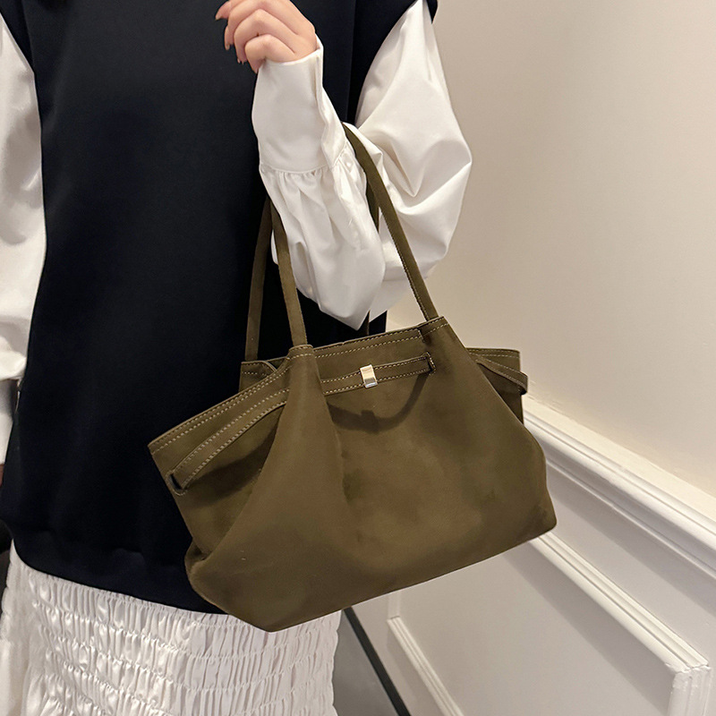 designer bag new trendy fashionable and retro dumpling - shaped bag Large - sized high - end under - arm single - shoulder bag daily commuting bag tot
