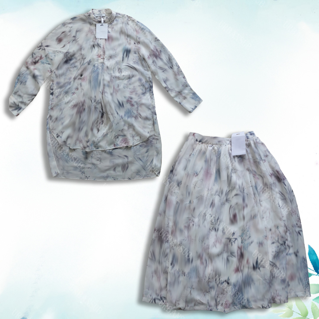 Contemporary Feminine Attire Collection Featuring Bold Laced Detail Shirt And Cinched Tapered Bottoms Designer Casual Wear Coordination