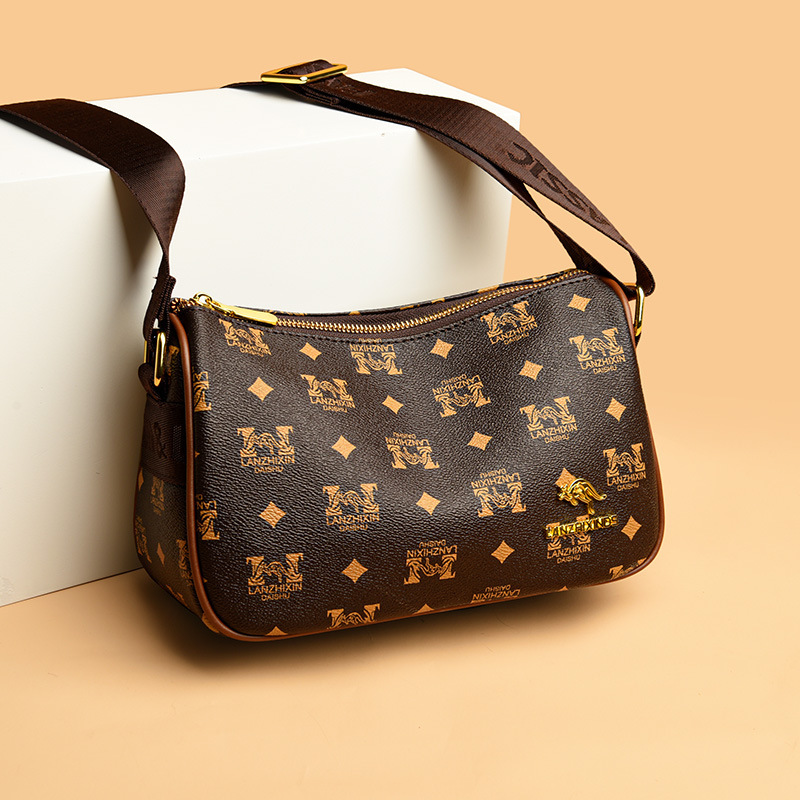 Free Shipping Women's Fashionable Crossbody Bag Women's 2025 Designer New Multifunctional Mother Bag Wide Shoulder Strap Printed Shoulder Ba