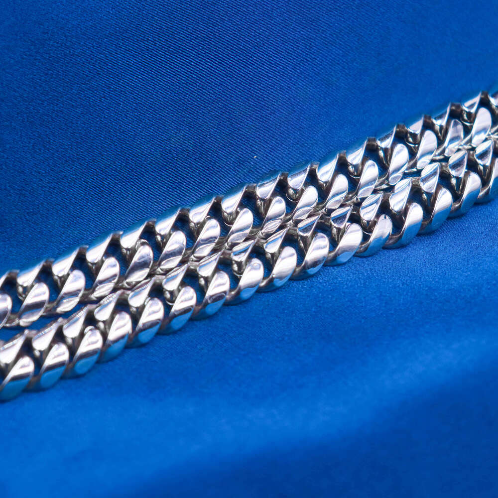 Silver Gold Color Ice Out Jewelry Hip Hop Custom Cuban Link Chain 925 Sterling Silver Necklaces for Men Women