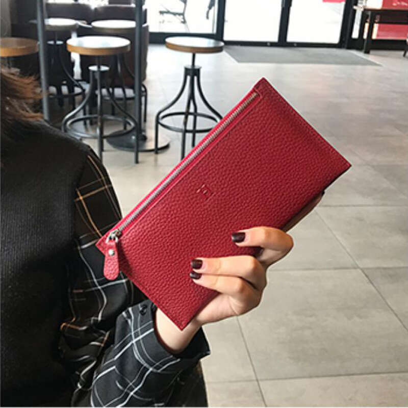 Genuine Leather for Women Long Style New Ultra-thin Clutch Wallet Niche Design Exquisite High-end