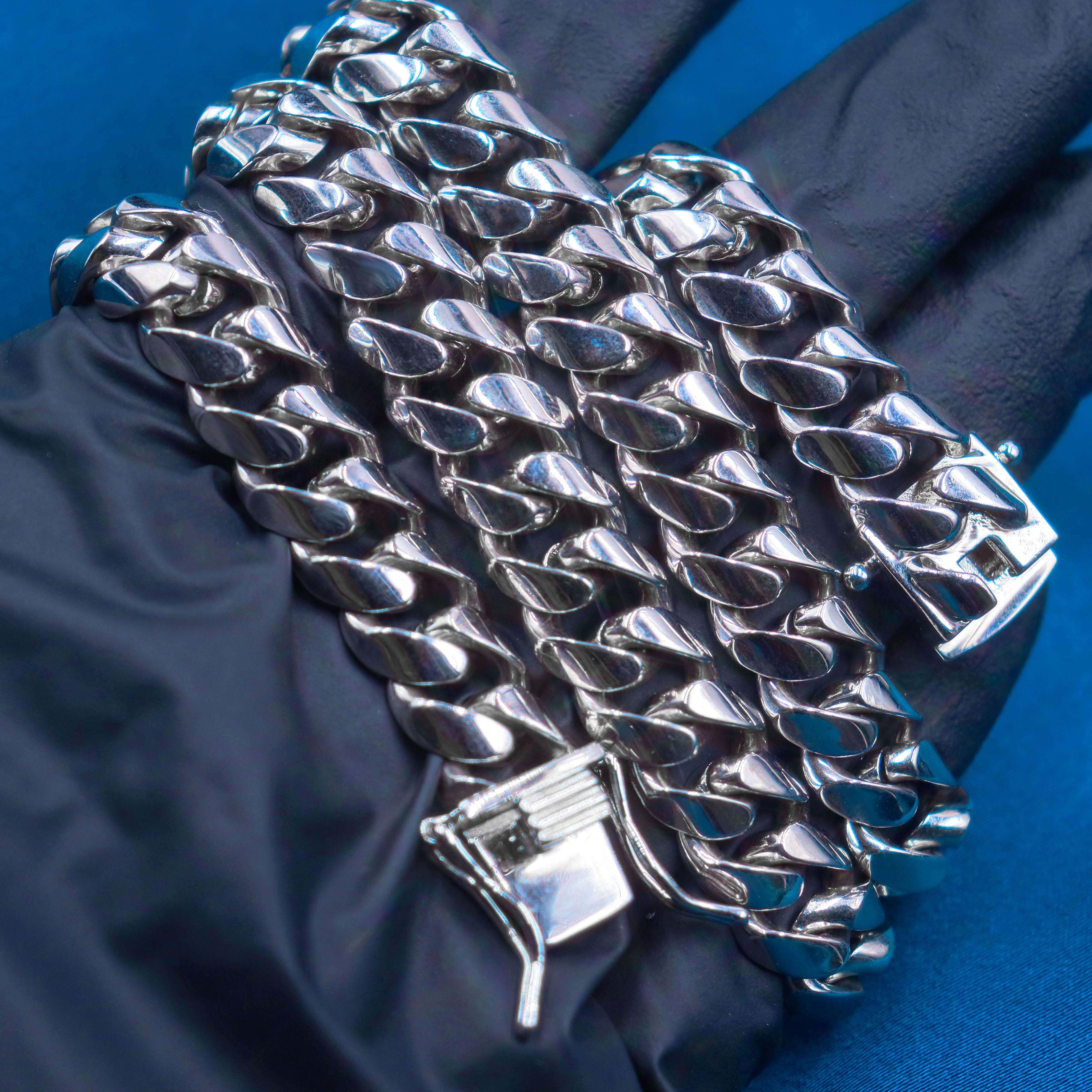 Silver Gold Color Ice Out Jewelry Hip Hop Custom Cuban Link Chain 925 Sterling Silver Necklaces for Men Women