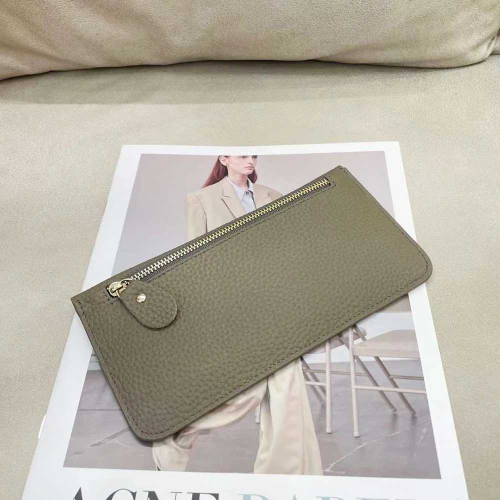 100% Genuine Leather Wen LG Wallet Luxury Solid Mey Slim Cluh Bag for Ladies Fi Cowhide ID Holder Purse Y250707