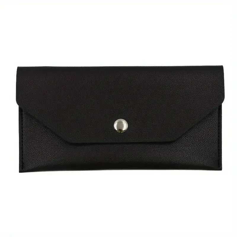 PU Leather C Envelope Wallet Reusable C Envelope Wallet for Mey Distributi Minimalist Solid Color Lg Wallet Y250707
