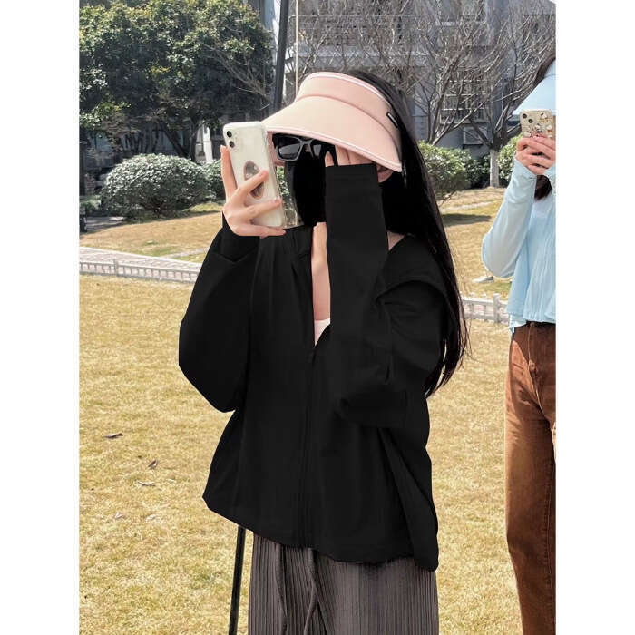 Ice Silk Clothing For Women Breathable Versatile Lightweight Jacket Outdoor Sunshade Loose Cardigan Sun Protection Garment B5