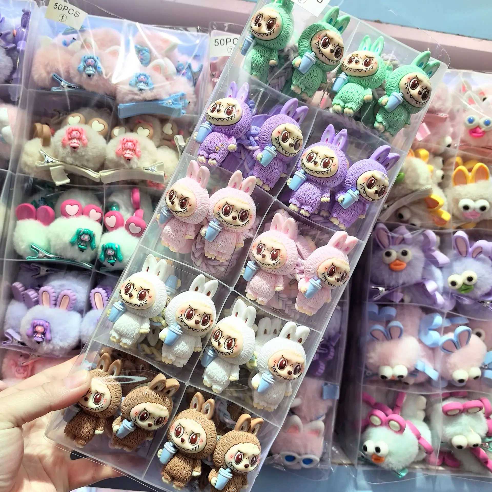 Cute cartoon hair band elastic rubber band suitable for girls Internet celebrity Labubu cartoon tail hair accessories L250705CV33