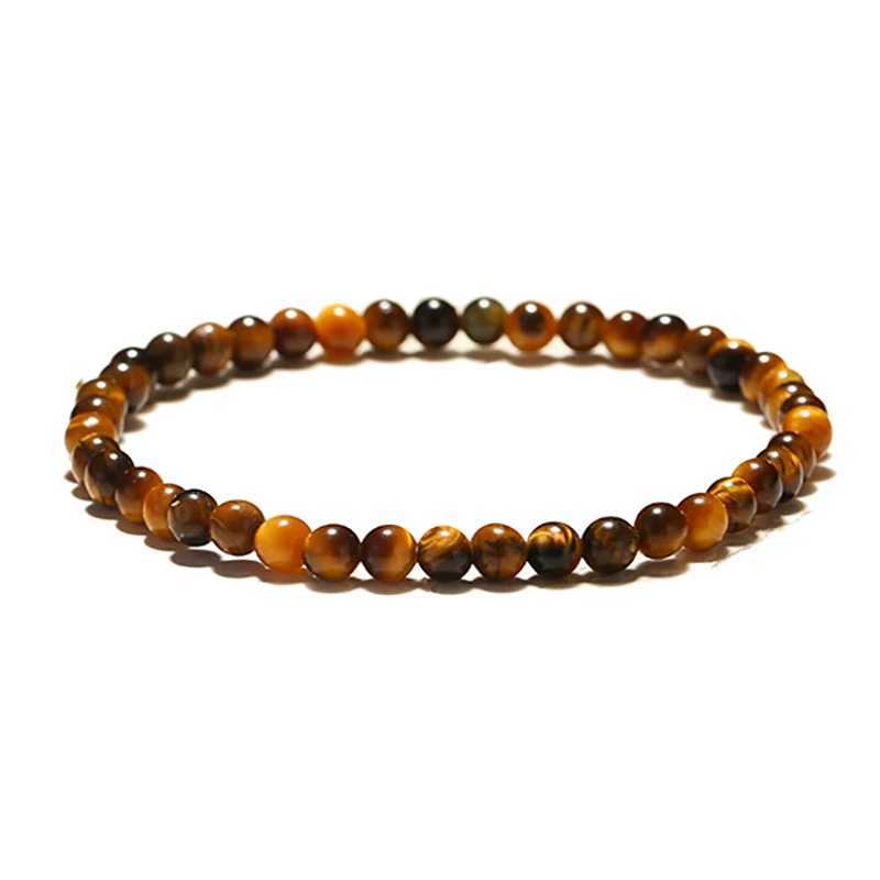 4mm Small Stone Bracelet For Women Men High Quality Map Lava Tiger Eye Beaded Bracelet Yoga Charm Bracelet Accessories Jewelry XJ250707