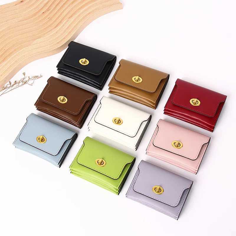 New Wen Wallets Fi Short Hasp Pu Leather Purses For Wen Portable Mtifunctial Mey Bag Small Coin Card Holders Y250707