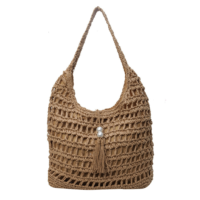 Free shipping designer Trendy Woven Large Bag for Women 2025 New Summer Fashion Beach Hollow Out Beach Bag Versatile Straw Bag