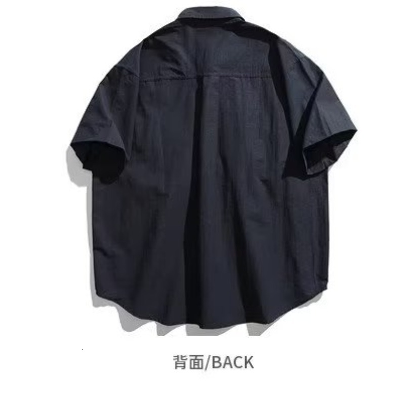 Japanese Style Turn-down Designer Short Sleeves Collar Workwear Short Sleeve Shirt Men 2025 Summer Trendy Outdoor Casual Versatile Youth Shirt Jacket