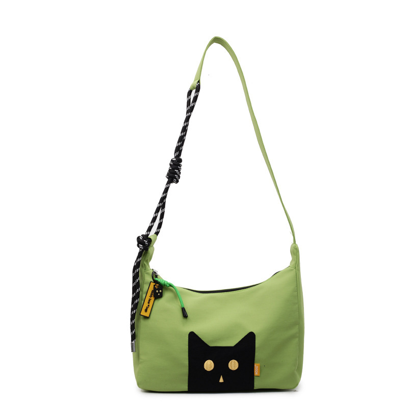 Free shipping designer Casual Cute Lightweight Cat Canvas Bag for Women 2025 New Large Capacity Commuter Tote Bag High-end Feel Shoulder Bag