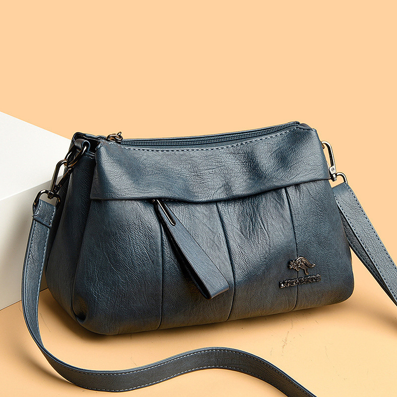Free Shipping Blue Heart Kangaroo Women's Bag 2025 Designer New Fashionable Shoulder Bag Elegant Middle-aged Mother Bag Large Capacity Women'