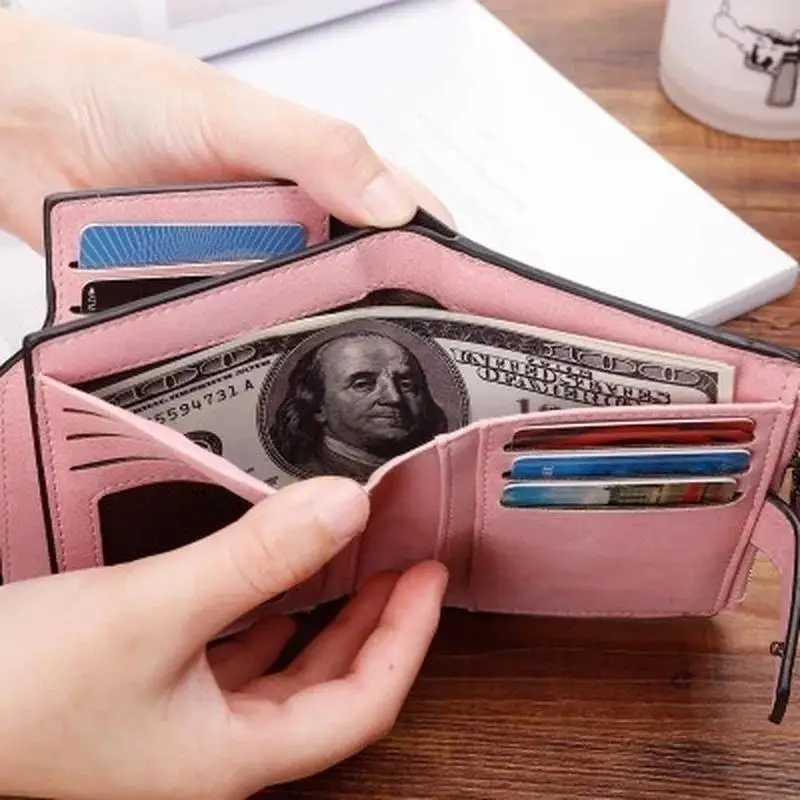 New Fi Mticolor Wen Girls Short Wallet Coin Purse Organizer Pocket Small Holder Y250707