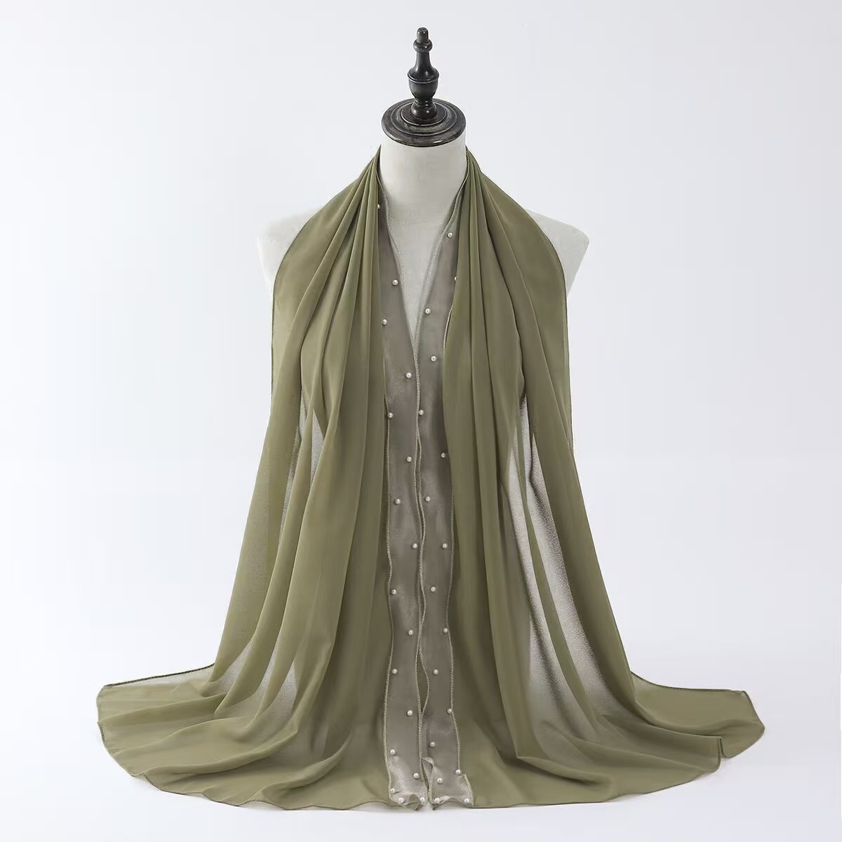 T1150 Summer Chiffon Fishtail Sunscreen Long Scarf Middle Eastern Headscarf All-match Shawl Scarf Lightweight and Breathable