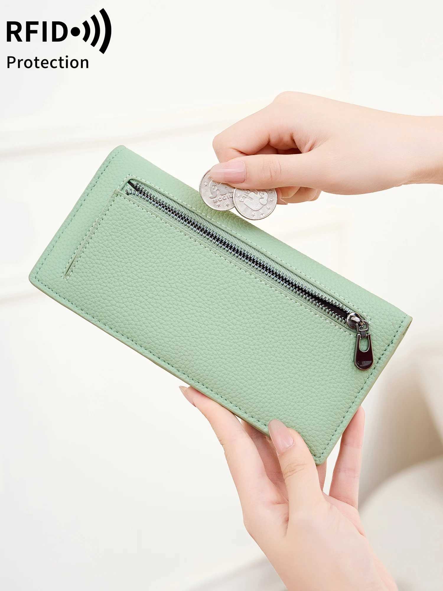 MIYIN Minimalist Wens Wallet RFID Shielding Bifold Large Wallet Portable Large Capacity /Card Holder Elegant Cluh Y250707