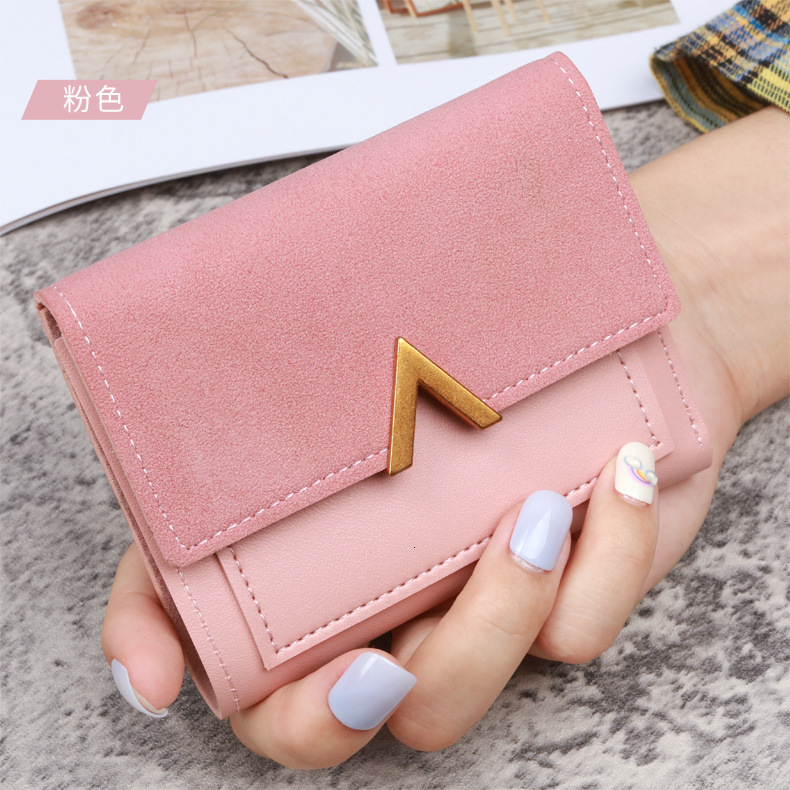 Designer Wallet Korean Style New Discount Women's Wallet Short Retro Card Holder PU Imitation Leather Simple Folding Student Wallet