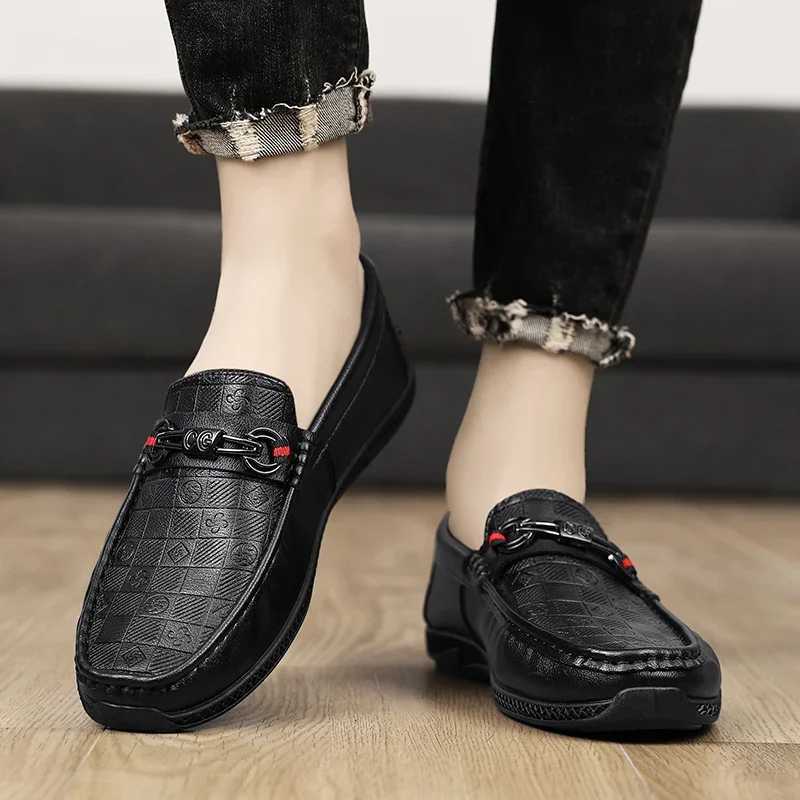 ioni Leather Men Casual Shoes Slip on Formal Loafers Luxury Brand Comfortable Men Italian Soft M Driving Shoes Y250707