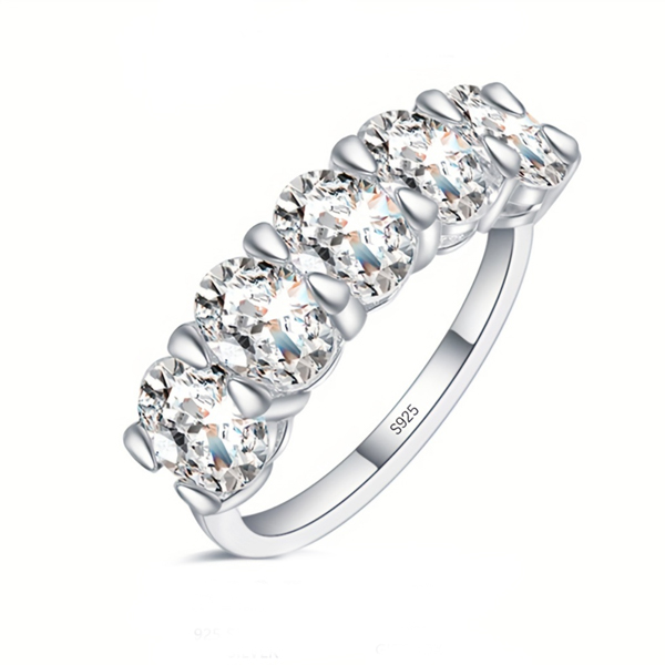 MT D VVS1 4*6mm Oval Moissanite Ring for Women Engagement Wedding Eternity Ring Band Luxury Jewelry 2.5 Carat 925 Sterling Silver