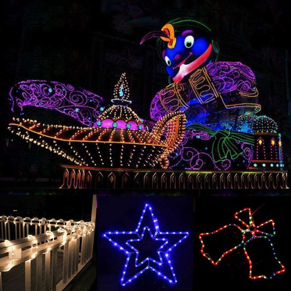 360 Neon LED Rope Light 220V 110V LED Strip String Fairy Lights 8 Modes Waterproof Rainbow Neon Strip for Home Garden Decoration W250701