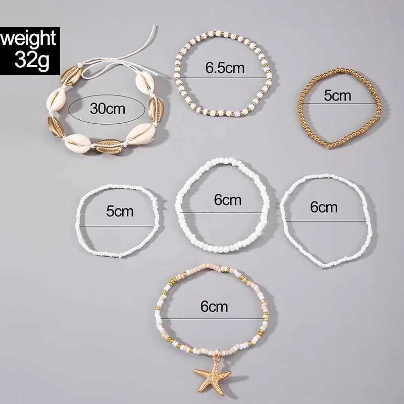 7Pcs Bohemian Shell Bracelet Set for Women Starfish Charm Rice Beads Wristband Bangle Girls Summer Beach Jewelry Accessories XJ250707