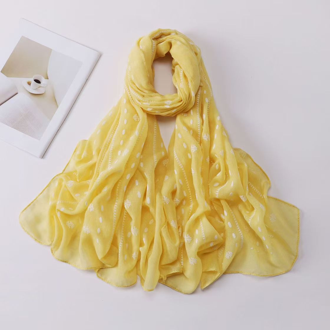 T1157 New Fashion Cotton and Linen Foaming Scarf Winter Spring and Autumn Gauze Scarf Artistic Neck Scarf All-match Shawl Scarf