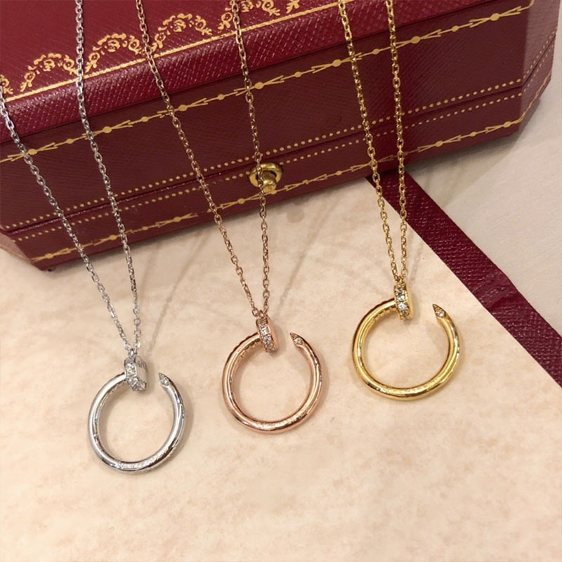 Luxury crystal nail necklace classic brand love necklace fashionable stainless steel pendant necklace women's designer jewelry gift