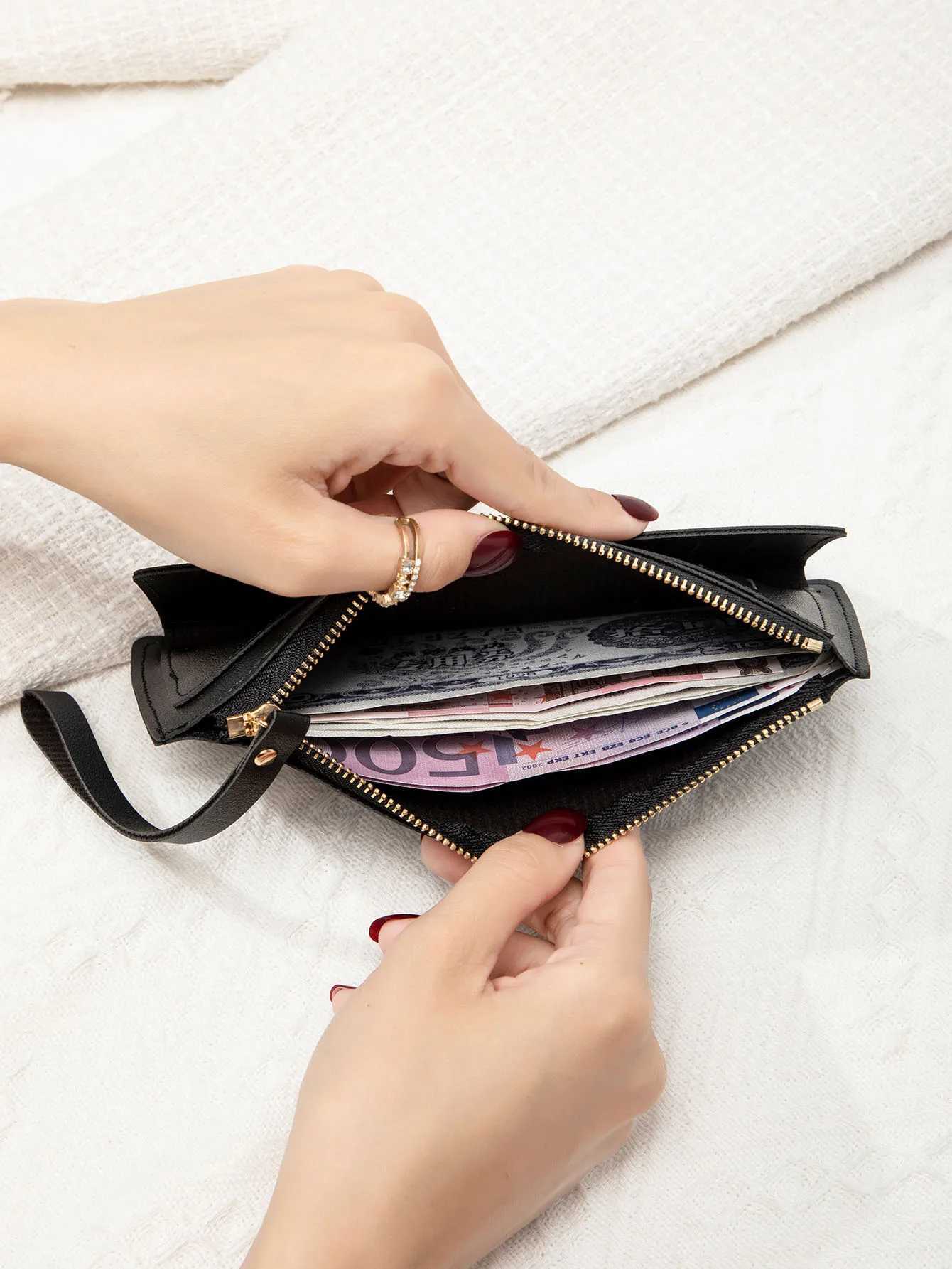 tra thin mini PU leather coin purse simple mens lg card bag multifunctional handheld holder mens wallet Y250707