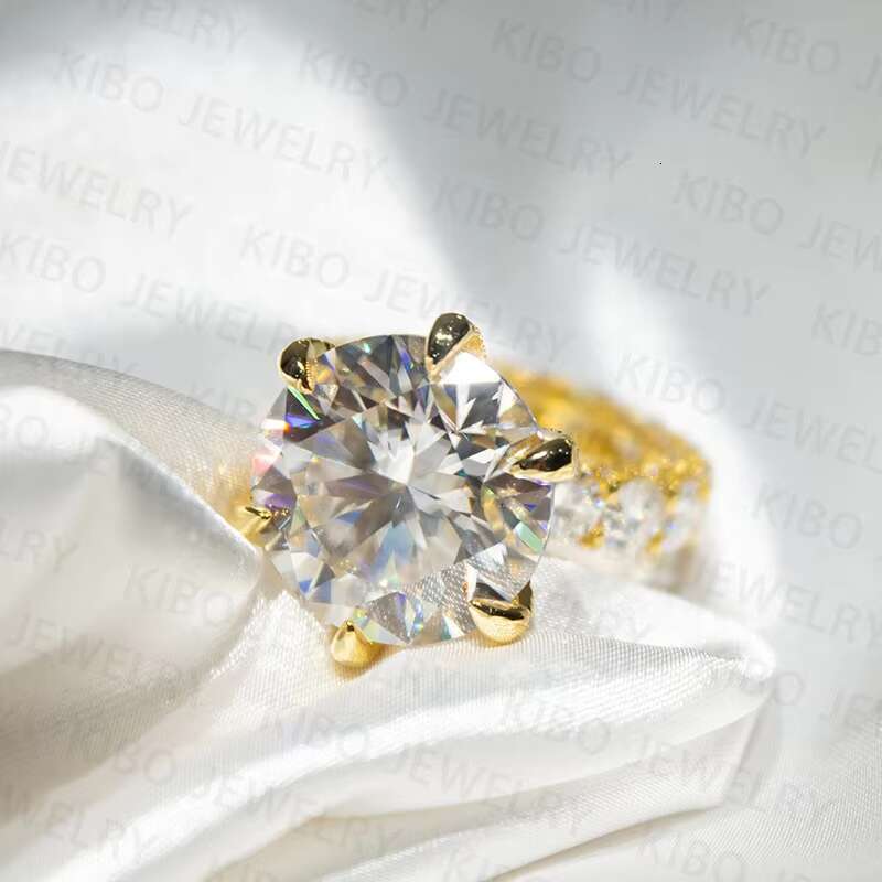 VVS D Color 925 Sterling Silver Women Luxury Moissanite Diamond Engagement Wedding Rings Set