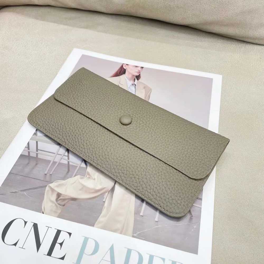 100% Genuine Leather Wen LG Wallet Luxury Solid Mey Slim Cluh Bag for Ladies Fi Cowhide ID Holder Purse Y250707