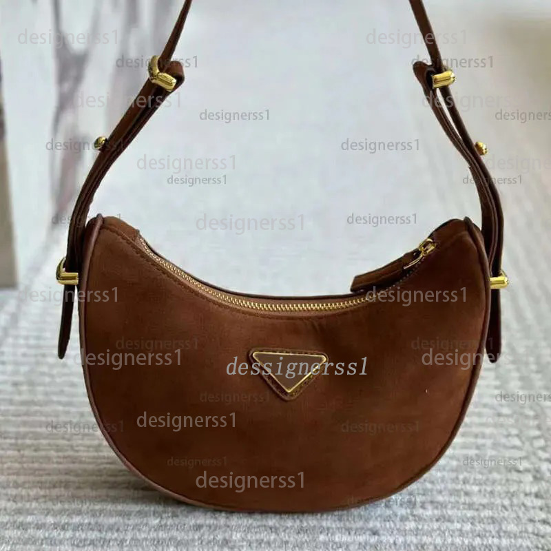Designer Shoulder Bags Hobo Handbags Women Suede Brown Fashion Crossbody Bags Leather Half Moon Cross Body Handbags Totes 2a
