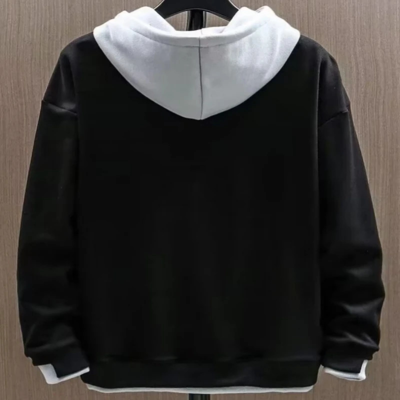 2025 Autumn Men Hoodies High Street Pullover Long Sleeve Patchwork Sweatshirt Men Fashion Streetwear Hoodie Harajuku 250707
