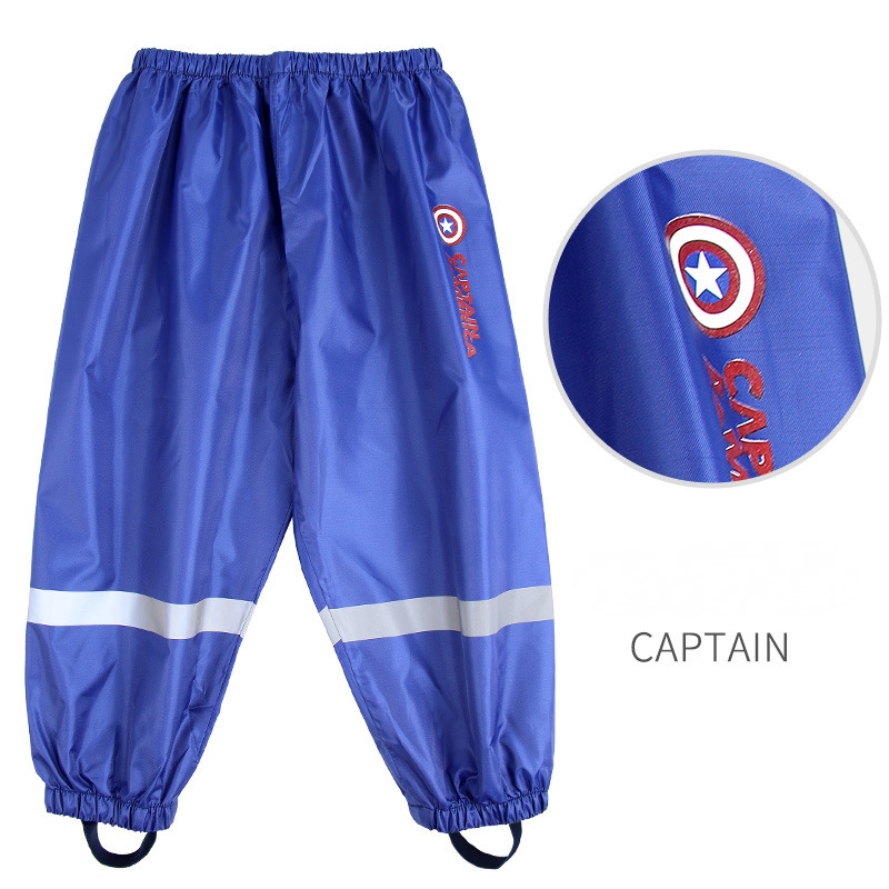 Disney Children's Rain Pants Boys and Girls Waterproof Pants Oxford Cloth Rain Pants with Safety Reflective Stripes Design Cartoon Print Children