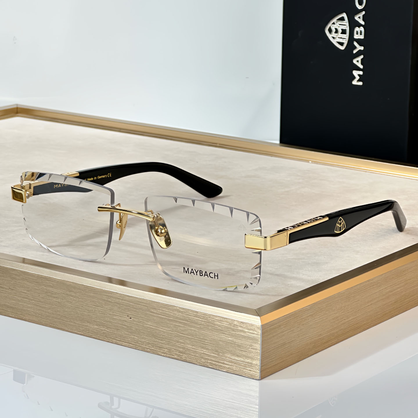 Top version Maybach sunglasses luxury designer rimless glasses maybach glasses with sunglasses case