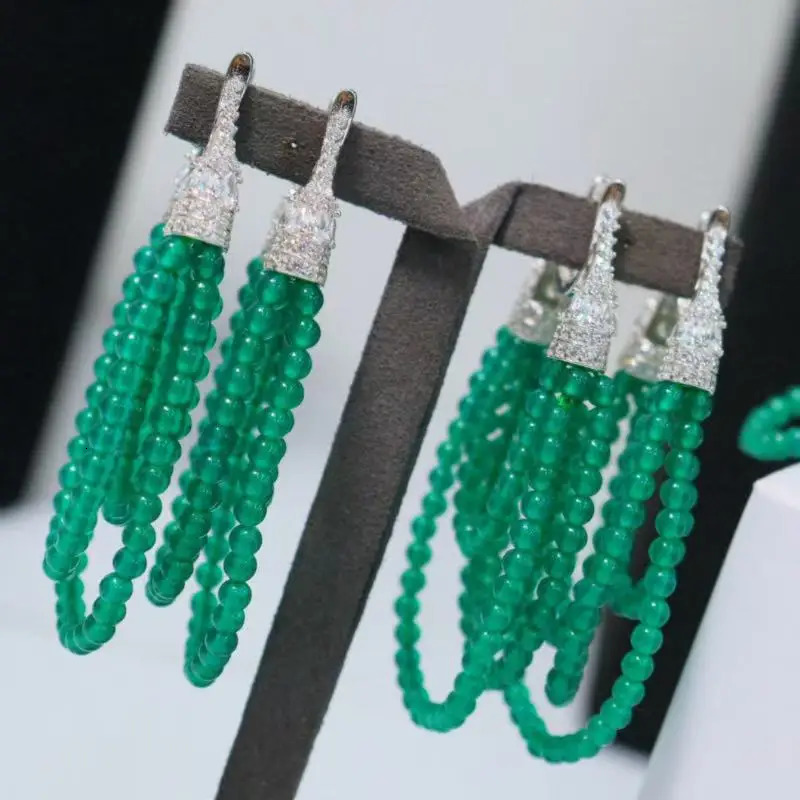 ZOCA Natural Gemstone Beads tiki 2025 trend Earrings earrings beads 925 sterling silver in earrings Ear cuffs 250701