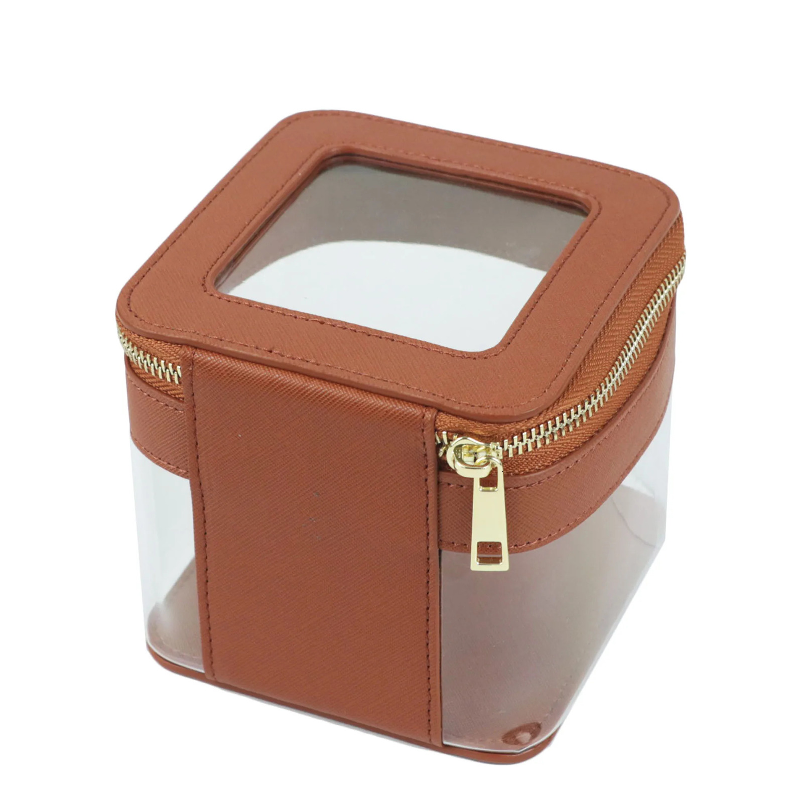 Custom Letters Saffiano Leather Cosmetic Bag PVC TPU Clear Makeup Bags Cosmetic Case For Storage Lipstick Travel Makeup Case 250701