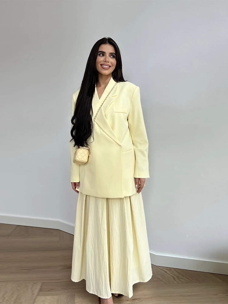Short Sleeve Oversize Suit Jacket Women Elegant Turndown Collar Covered Button Summer Blazers Fashion Office Lady Outerwear 250625