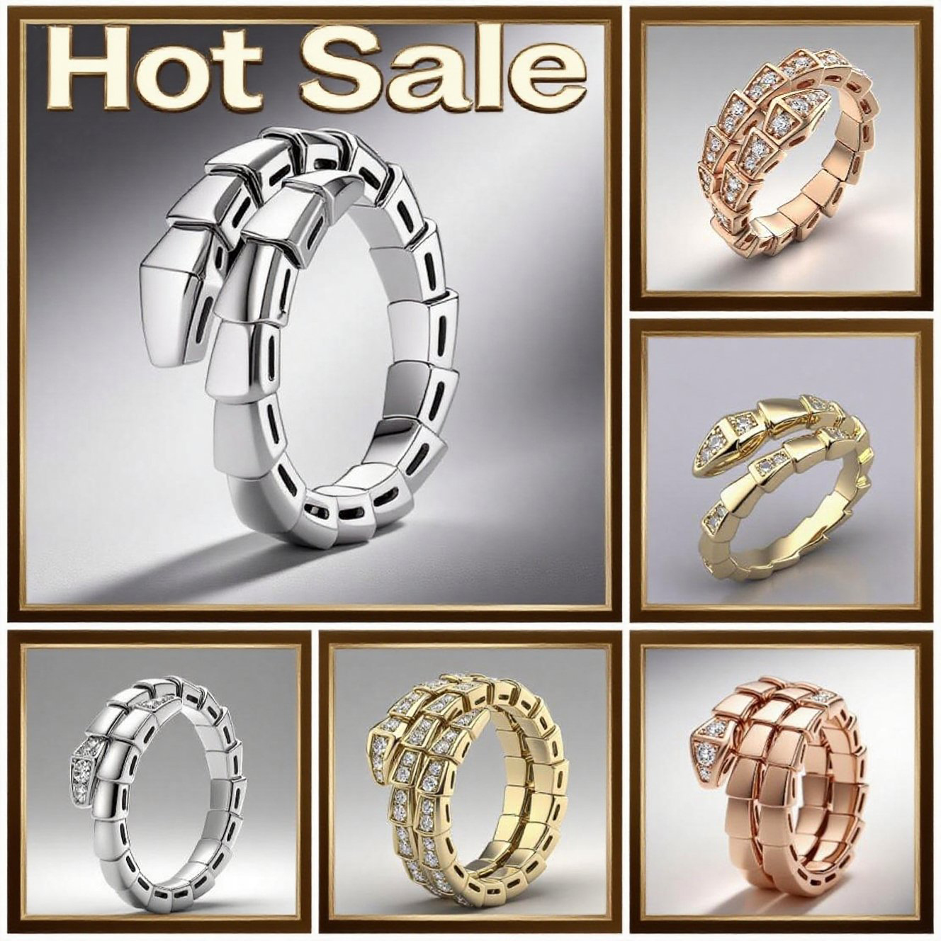 mens ring designer jewelry engagement rings for women fashion Athleisure luxury ring with diamond snake ring unisex sterling silver ring woman custom ring for man