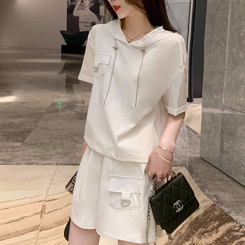 Fashion Casual Sports Suit For Women Summer New Korean Style Loose Plus Size Women's Short Sleeve Two-Piece Set B5
