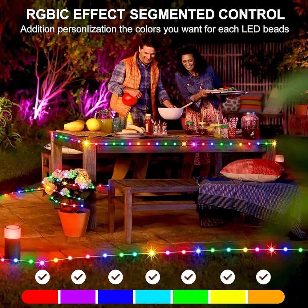 5M/10M/20M RGBIC LED Smart Fairy Lights Bluetooth APP Control String Light DIY for Christmas Party Wedding Home Decoration W250701
