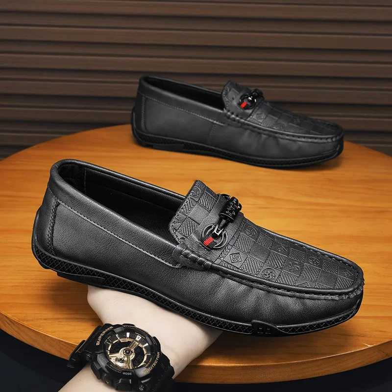 ioni Leather Men Casual Shoes Slip on Formal Loafers Luxury Brand Comfortable Men Italian Soft M Driving Shoes Y250707