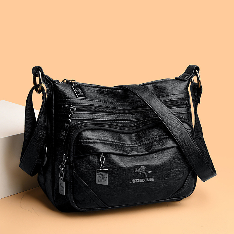 Free Shipping Blue Heart Kangaroo Women's Bag 2025 Designer New Middle-aged Mother Bag Fashionable Grandmother Bag Large Capacity Single Shoulder