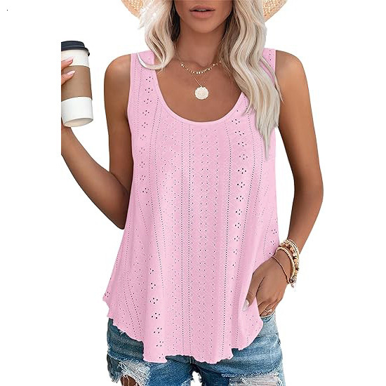 Designer Fashion Trend Plus Size Women's European and American Cross-Border Trade 2025 Spring Summer New Round Neck Loose Sleeveless T-Shirt Top 