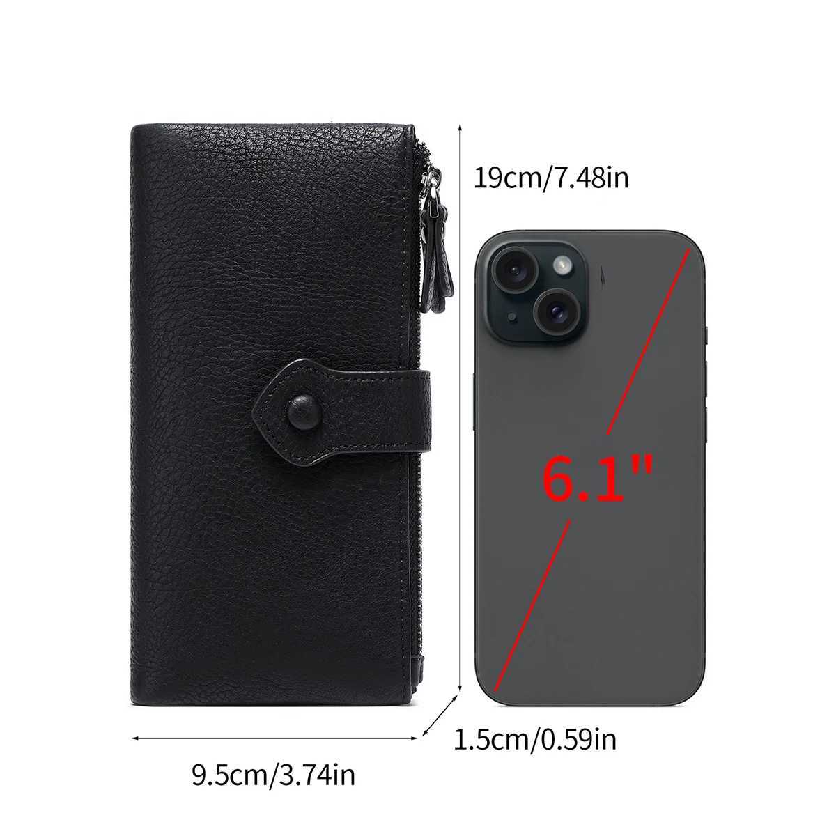 Lihi pattern mens and wens wallets double zipper lg wallet fiable large capacity holder coin purse Y250707